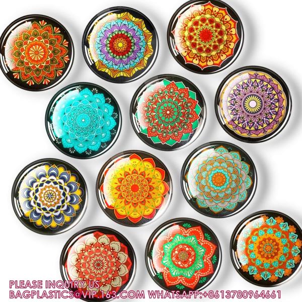 Mixed-Color Glitter Glass Fridge Magnets For Whiteboard/Locker/Cabinet