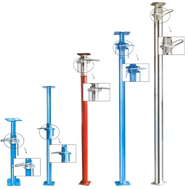 Heavy Duty Scaffolding Spare Parts Adjustable Steel Shoring Prop Jacks For Construction
