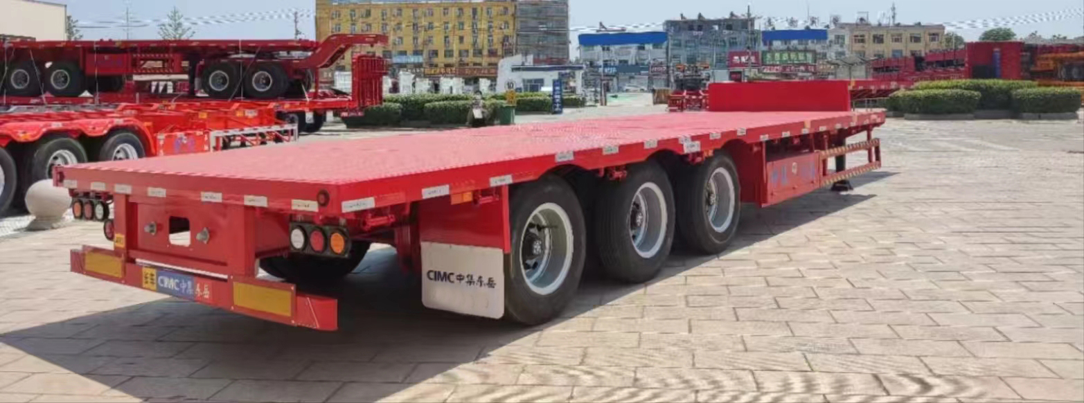 CIMC 2/3/4 axles new factory customized 12m 13m 14m 40t 60t 80t100t Africa container cargo transport flatbed deck semi trailer