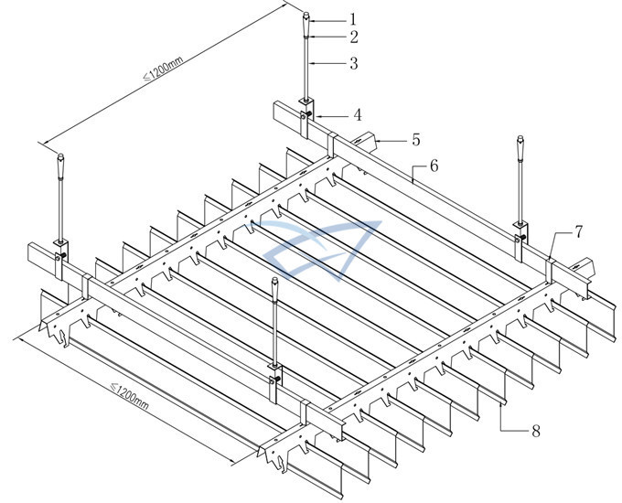 Fireproof B Screen Aluminum Metal Ceiling For Shopping Mall