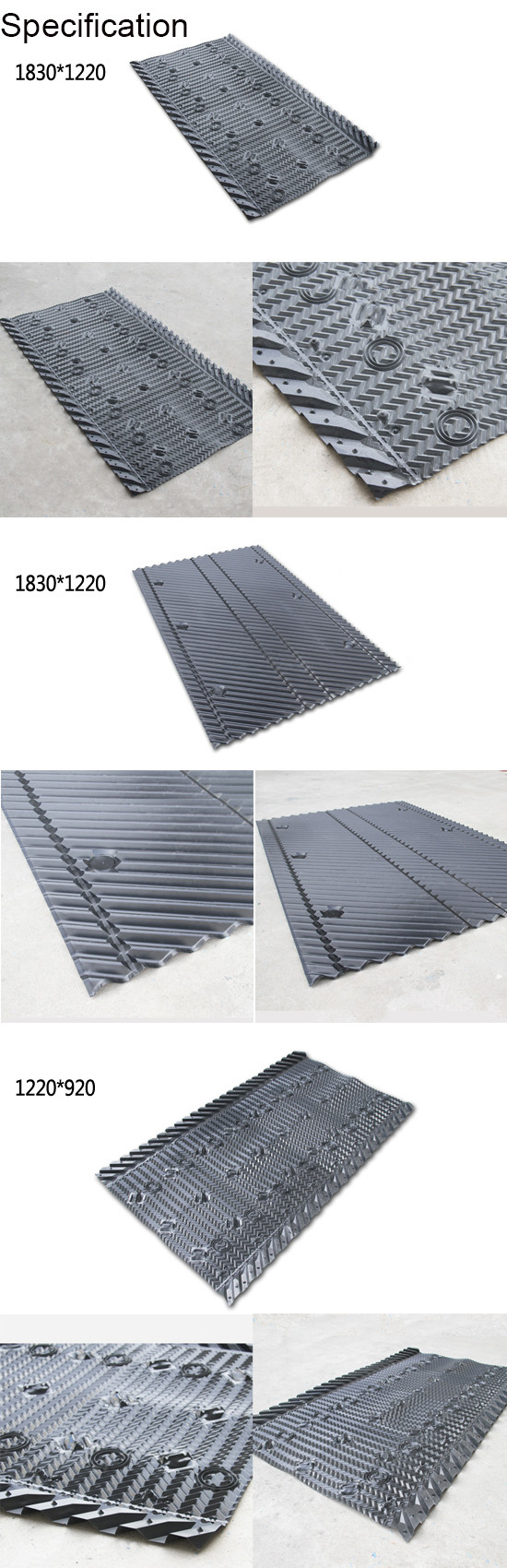 Counter Flow Cooling Tower PVC Filler 4ft Width Hanging Cooling Tower Fill