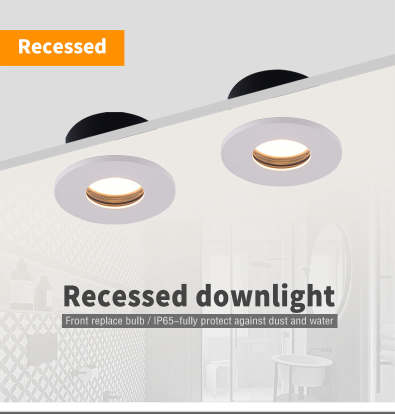 Recessed LED Waterproof IP65 Downlight For Bathroom Kitchen
