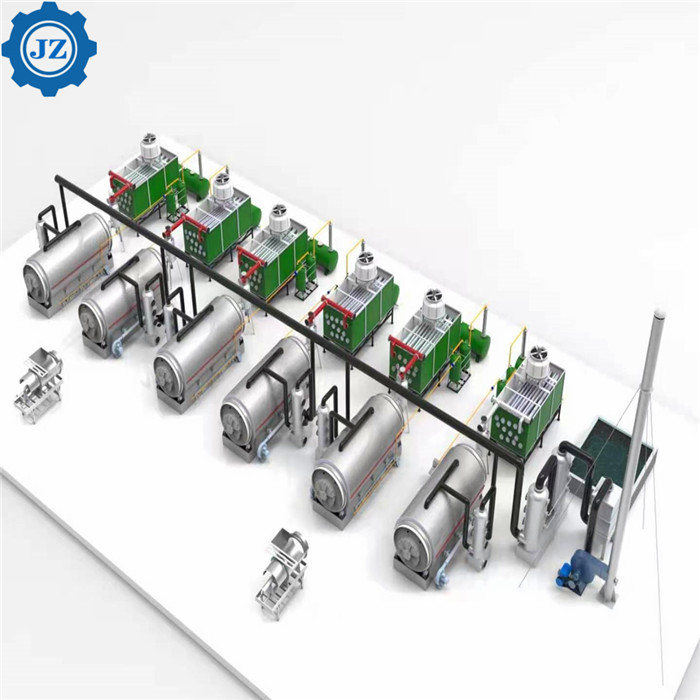 10 Ton Automatic Scrap Tyre Recycling Waste Tire Pyrolysis Machine For Fuel Oil