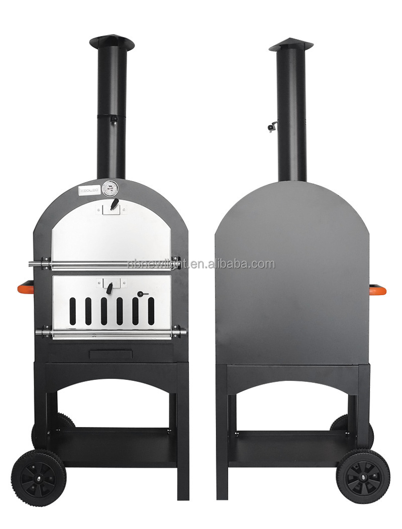 Outdoor Courtyard Charcoal Oven for Baking Pizza Portable and 30.5*30.5cm Stone Size