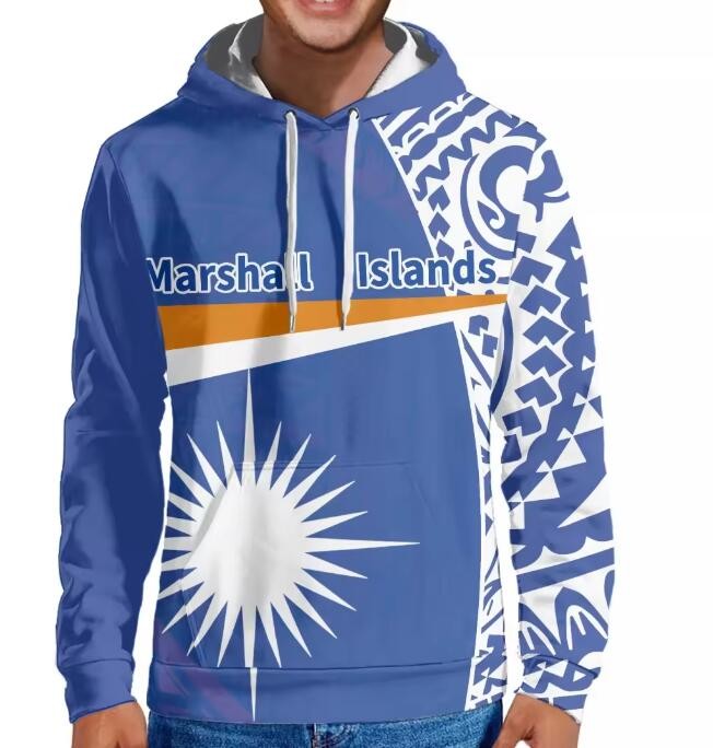 Marshall Island Flag Custom Sublimation Hoodie Sweater Polynesian Oversized