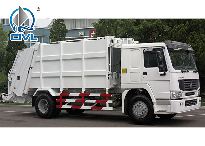 4 X 2 Driving 10 CBM Garbage Compactor Truck Of Sinotruck Garbage Truck Euro II Engine 266hp white color