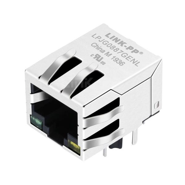 LPJG0887GENL 10/100/1000 Base-T 10P8C RJ45 Female Connector Tab Down Green