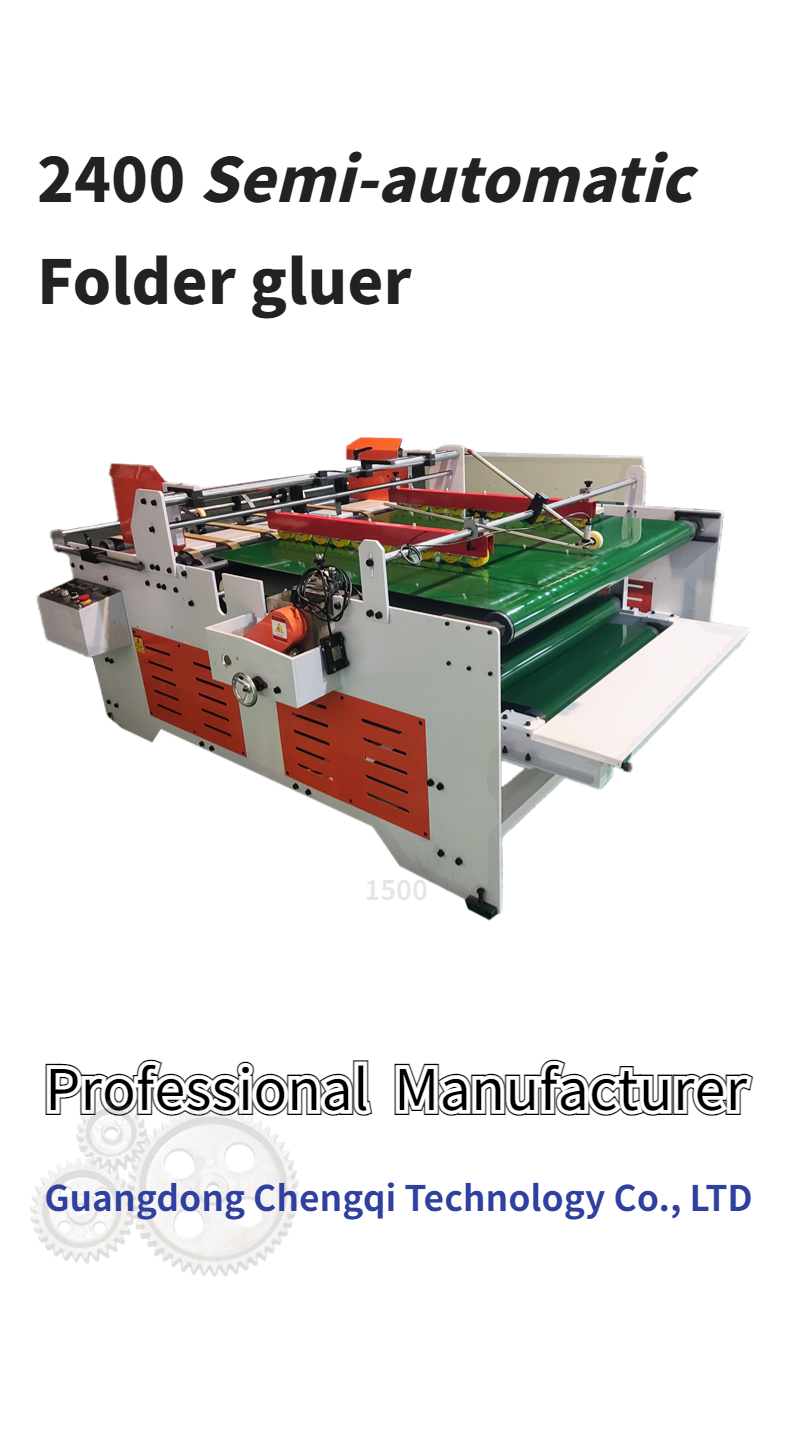 1600 KG Capacity CQT2400 Semi Automatic Folder Gluer for Corrugated Box Gluing Machine