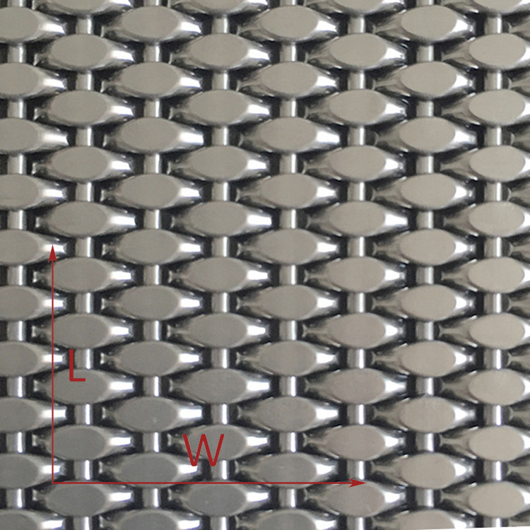 Plain Weave Stainless Steel Architectural Mesh for Gold Decoration 0.5m 2.0m Width
