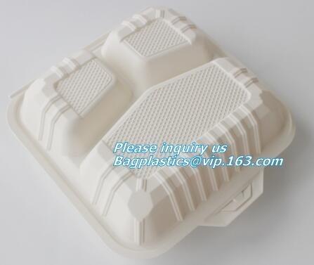 Disposable Plastic Takeaway Meal Tray, Corn starch blister packaging tray,