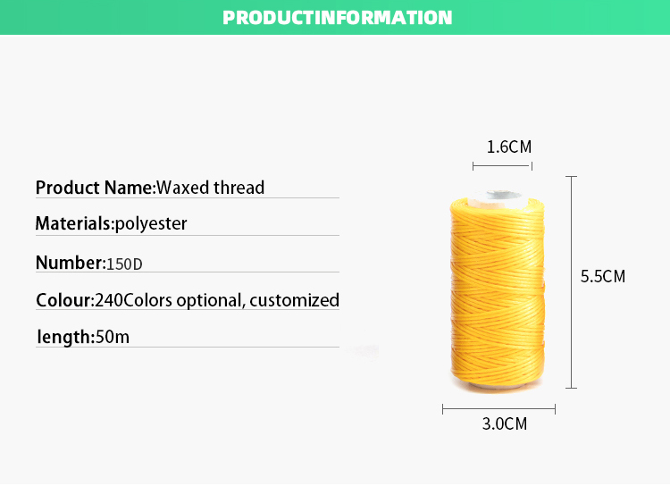 210D/1*16 1mm Waxed Polyester Sewing Waxed Thread with 7 Days Sample Order Lead Time