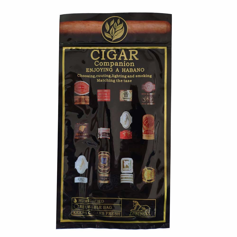12 Cigar Pouch Case , 3 Side Seal Cigar Travel Humidor Bag