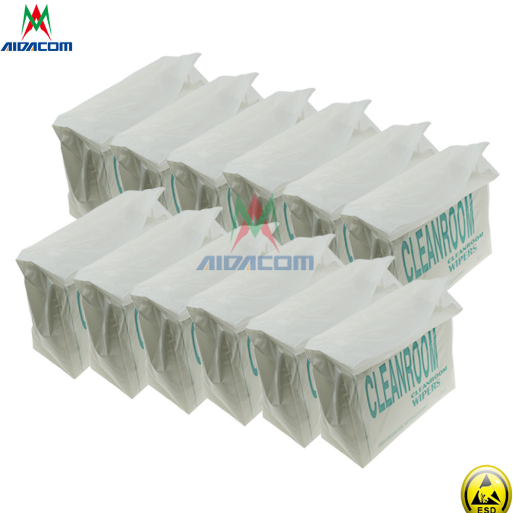 9x9" Polyester Cleanroom Microfiber Wiper 140gsm Non Woven