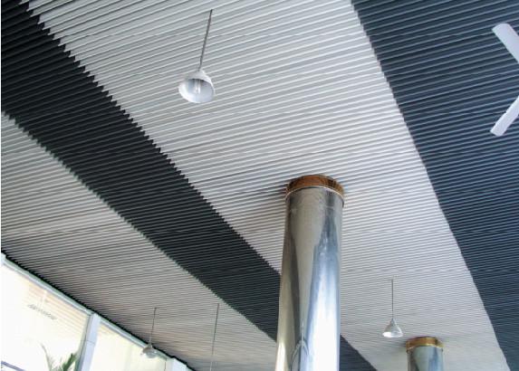 Perforated Beveled S - shaped Aluminium Strip Ceiling , Acoustic Suspended