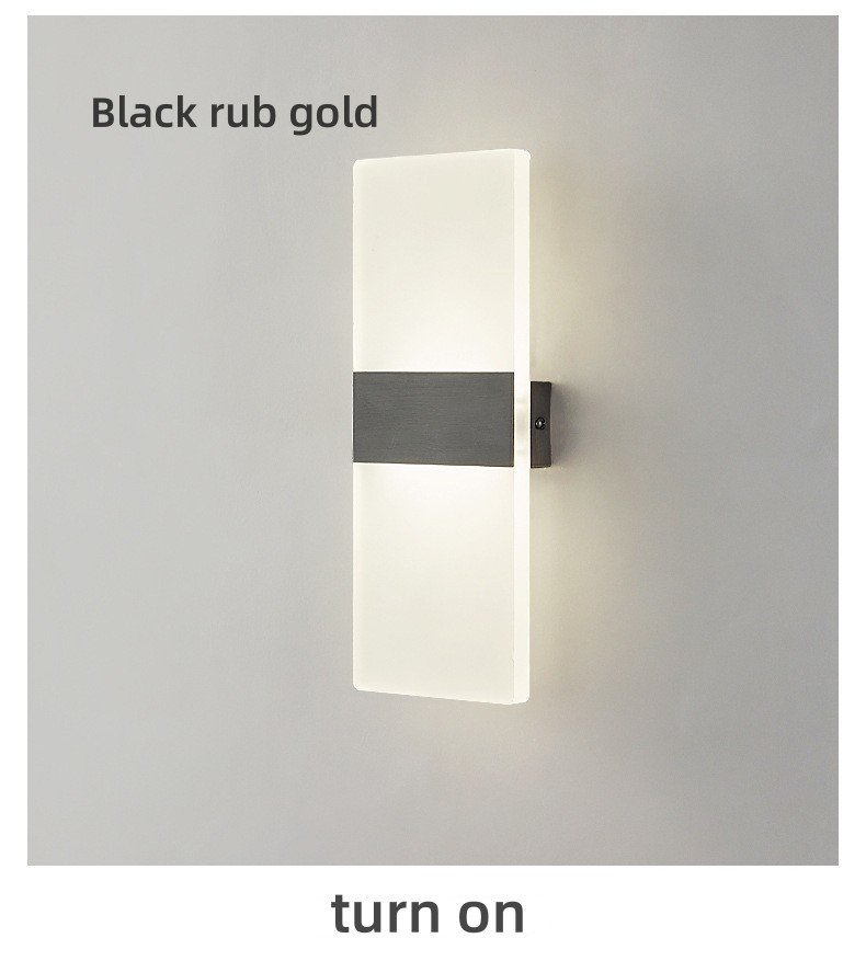 Modern Simple Rectangular LED Wall Lamp Transparent Bedroom Living Room Restaurant Hotel