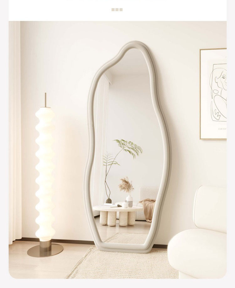 Makeup Flannelette Full Length Floor Mirror Curved Irregular Shape