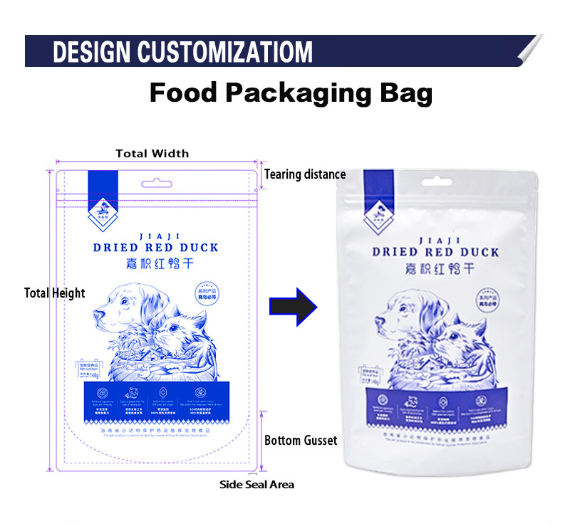 Resealable Hermetic Snack Doypack Pack Custom Printed Food Plastic Bags
