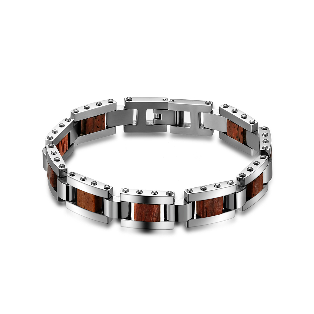 Men Cool Stainless Steel Bracelet Punk Black Brown Braid Leather Bracelets