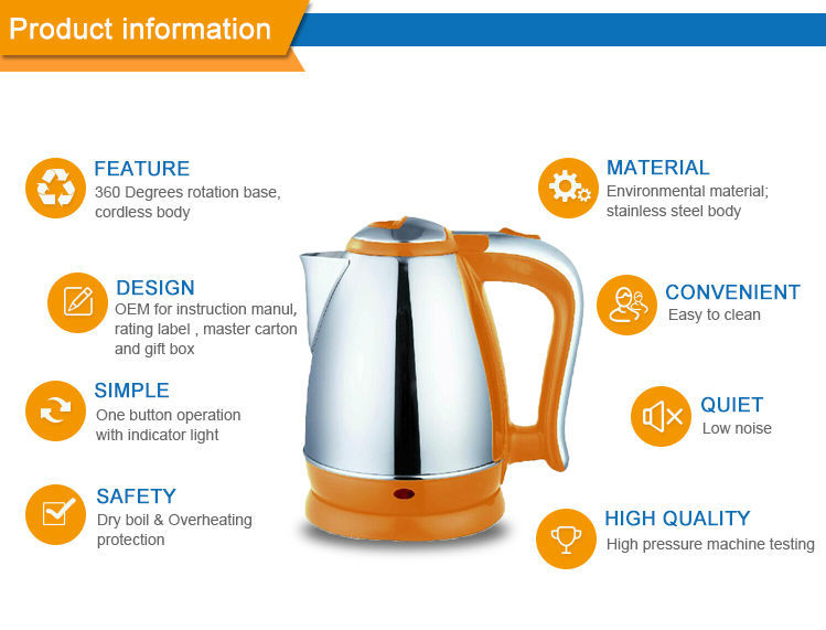 Home Appliance Water Boiling Kettle Food Grade Stainless Steel Electric Jug