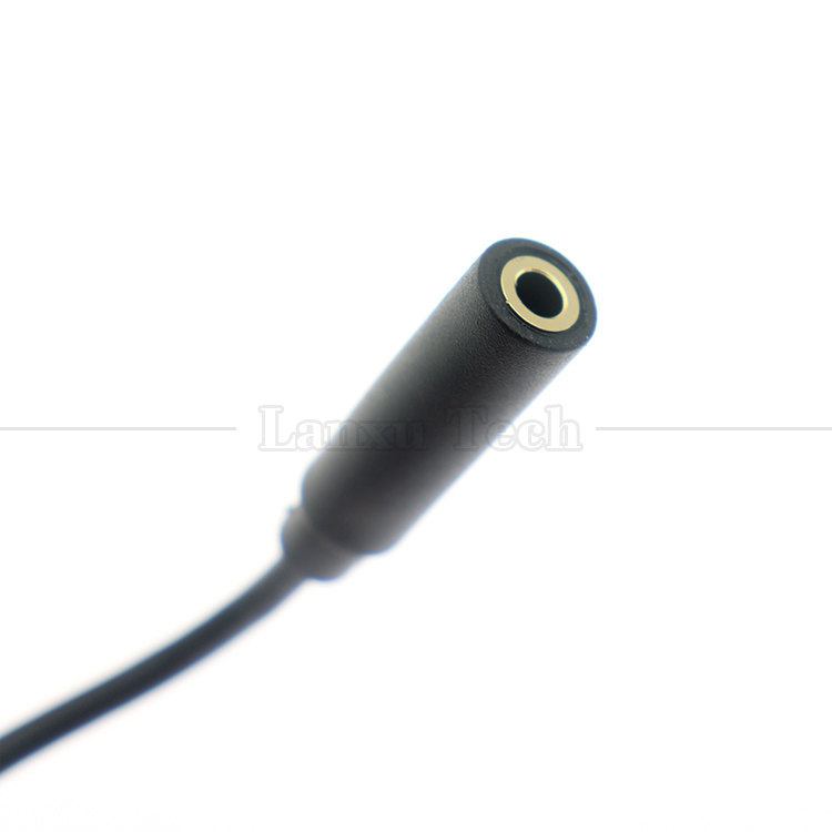 Gold Plated 3.5mm TRS 3 Ploes Shield Audio Jack Female to Tinned Bare Wires Open End Cable