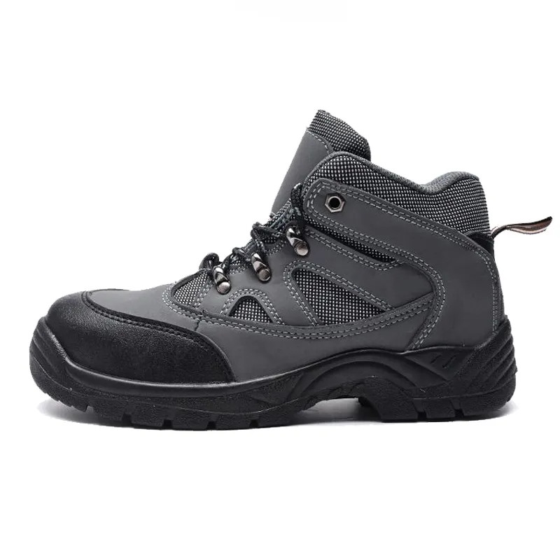Genuine Leather Grey Shoes S1 / S3 Safety Shoes With Steel Toe And Steel Plate