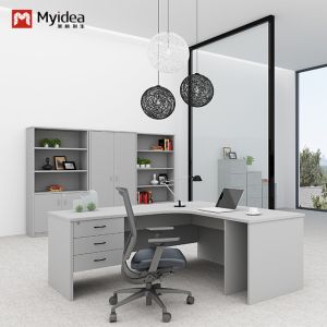 Single Computer Desk With Cabinet Storage