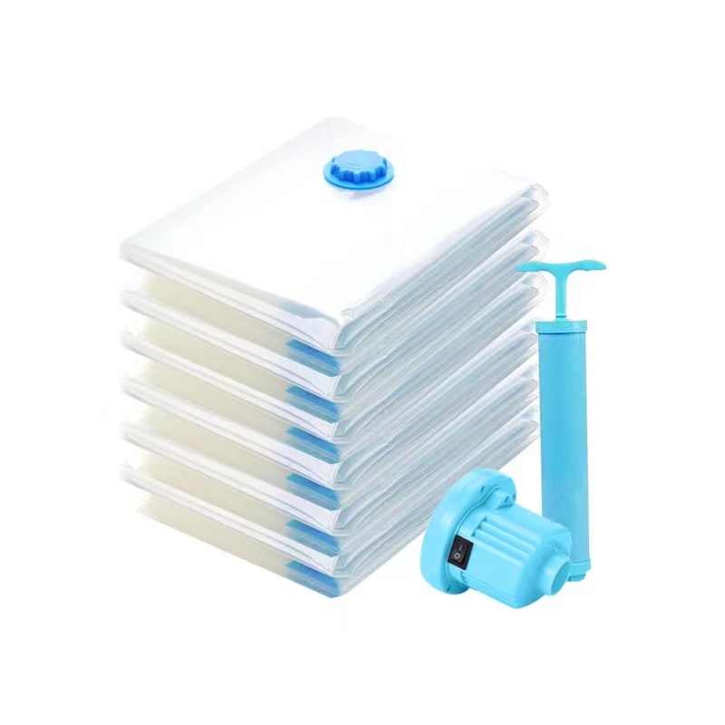 PE Plastic Vacuum Compression Bag for Quilts Clothes and Travel Spot Air Suction Valve