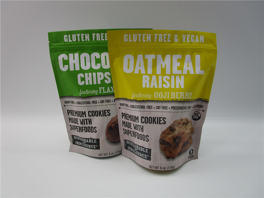 Custom Printed Reusable Standing k Bags Cookie Chips Foil Bag Packaging