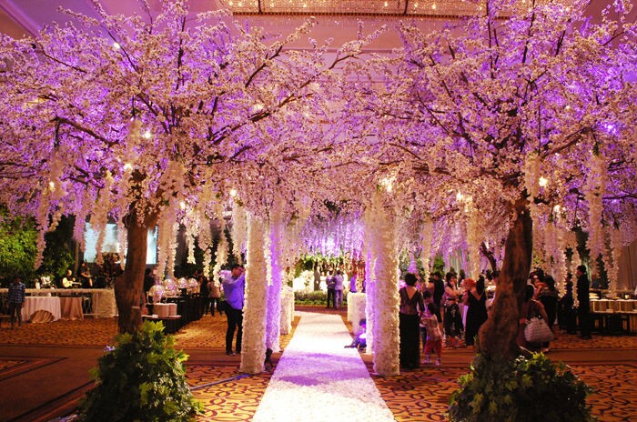 UVG CHR017 Artificial Wishing Tree pink cherry flower trees for indoor decoration 12ft hig