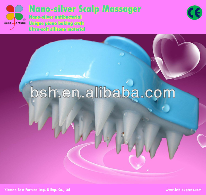 Nano Silver Head Hair Massage Brush , Electric Scalp Massager For Hair Growth