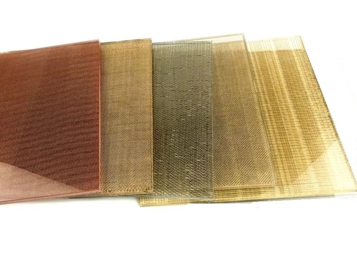 Custom Weave Wire Fabric Laminated Glass For Ground Level Windows Doors