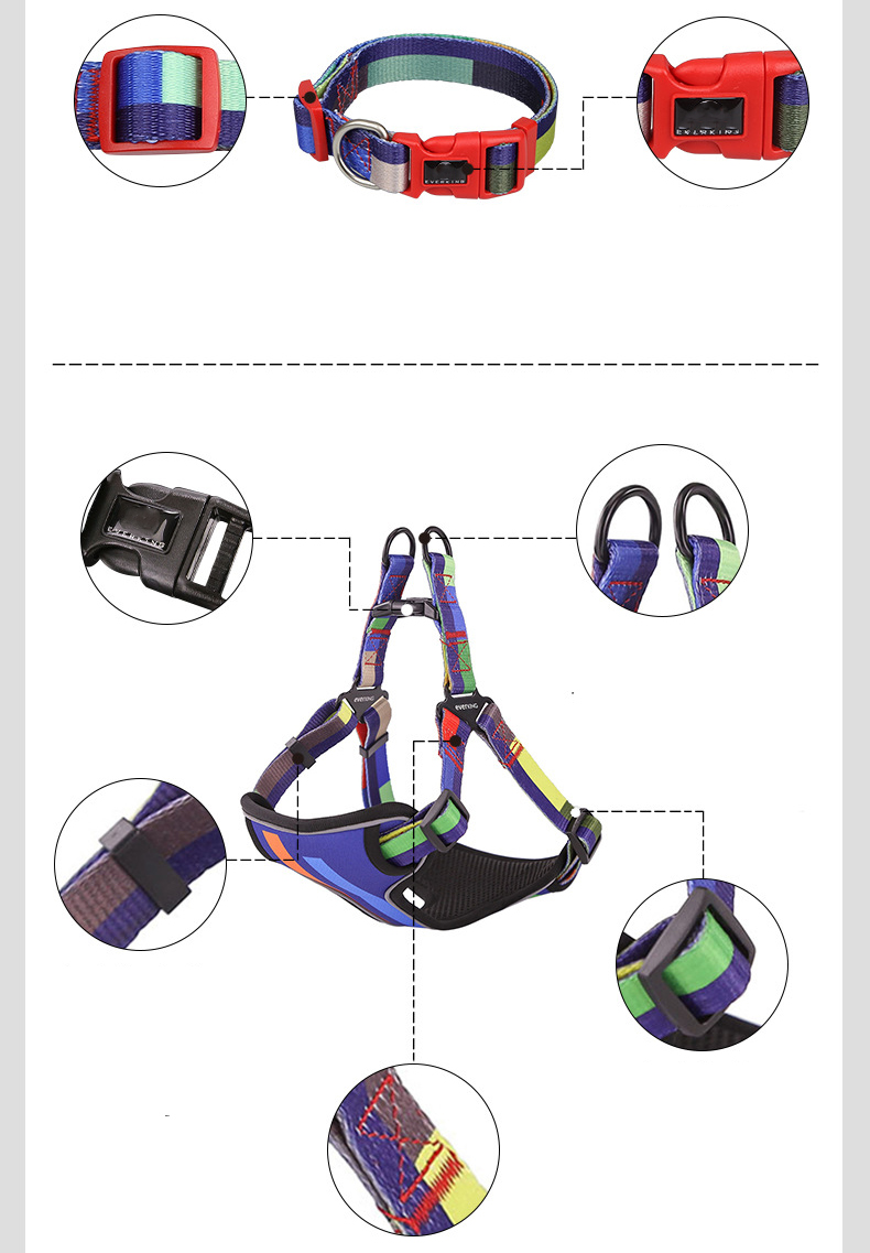 Reflective Dog Harness Matching Leash S-XL Cat Harness And Leash Set