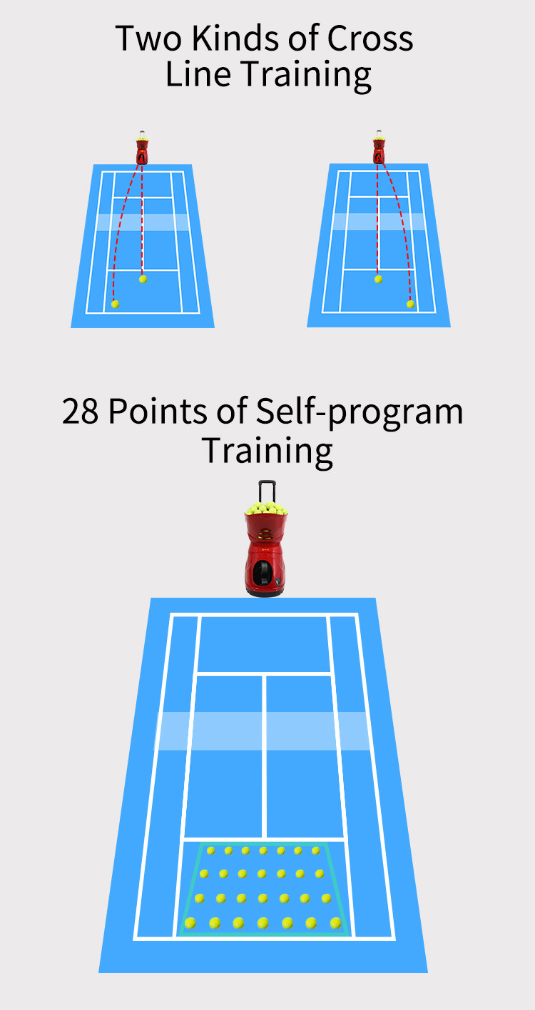LCD Remote Control Tennis Ball Machine Siboasi T1600 For Personal And Team