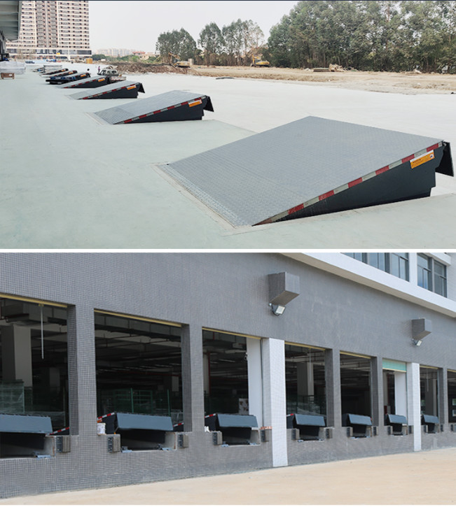 Electric 8T-20T Elevating Dock Steel Hydraulic Dock Ramp Blue