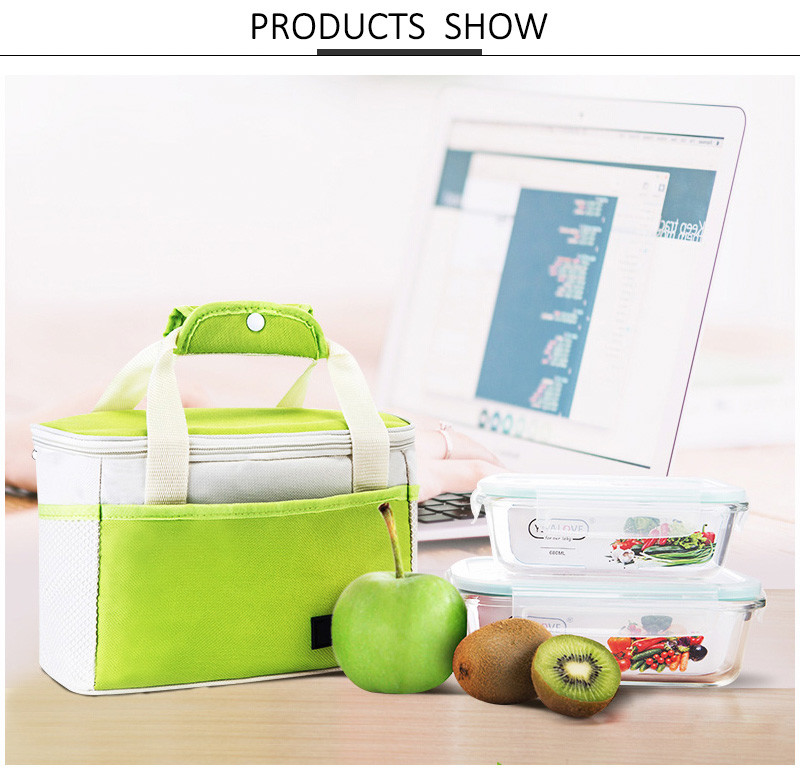 Travel Use Classic Canvas Lunch Cooler Bag With Hard Liner