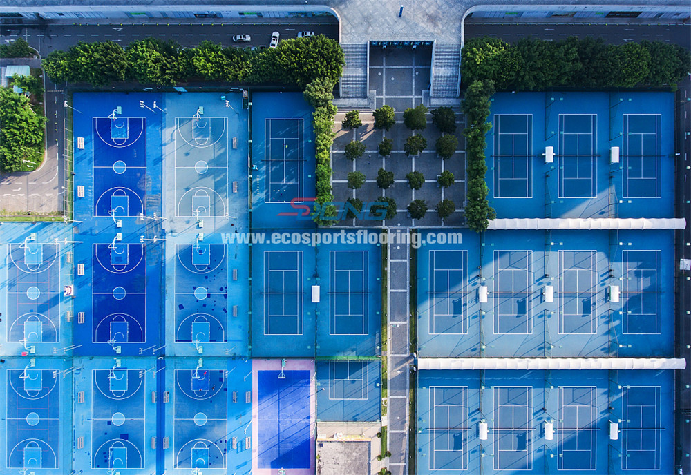 Basketball Courts Pu Sports Flooring 8mm Thick ISO18001