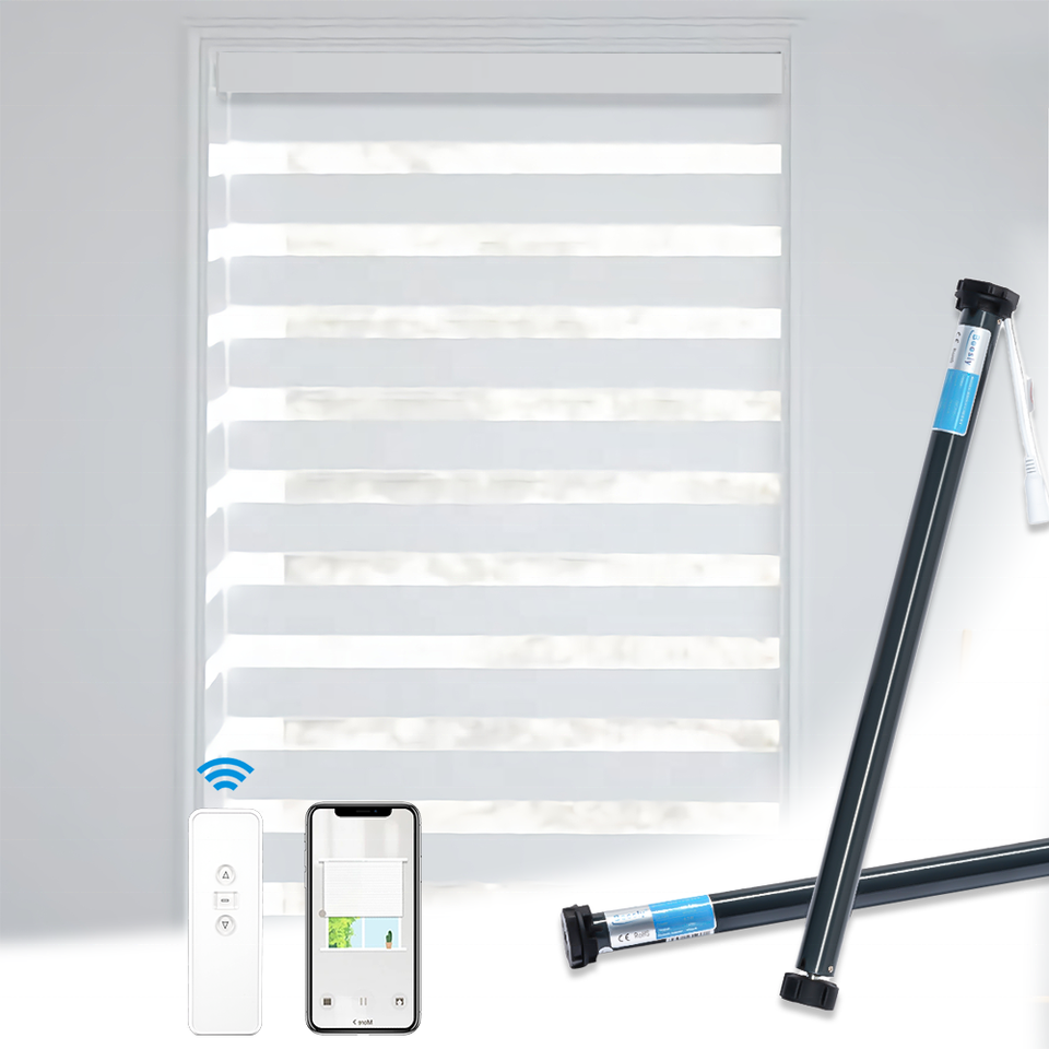 Smart Intelligent Electric Zebra Blinds Waterproof For Home Office
