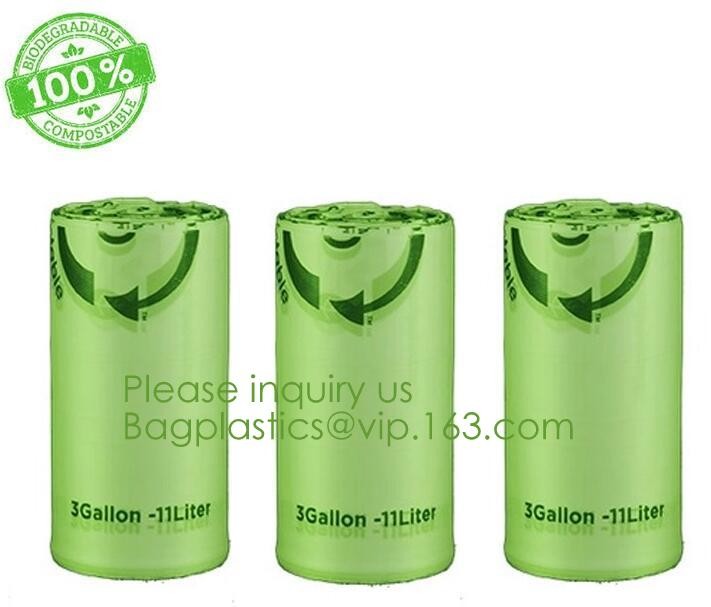 Eco-friendly Roll Compostable Plastic Bag Drawstring Biodegradable Garbage Bags,cornstarch custom compostable biodegrada