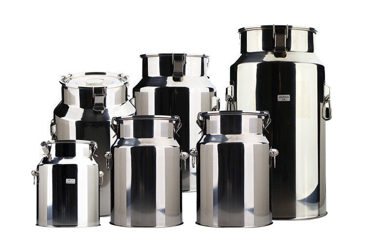Food Grade Material 316L Steel Milk Container With Lid Bucket Pail