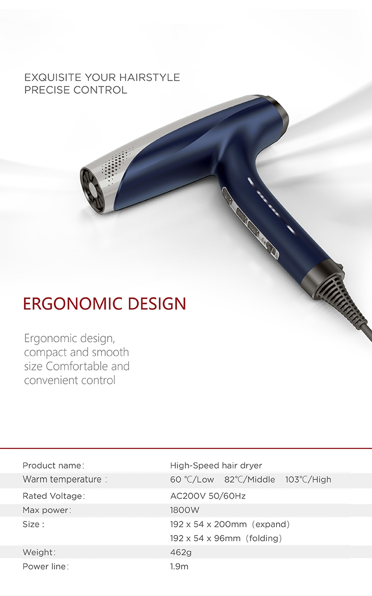 Home Appliances Electric Blow Dryer Collapsible With Concentrator Nozzle