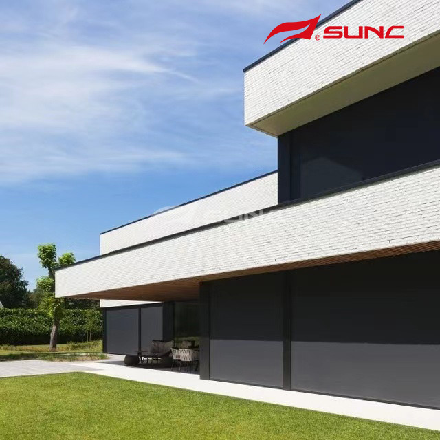 Outdoor Rainproof Zip Track Blinds Aluminium Alloy Window Roller Blinds