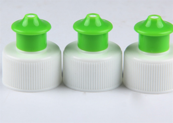 PP Base / PE Spout Plastic Screw Caps For Detergent Bottle Pull Up Open Type