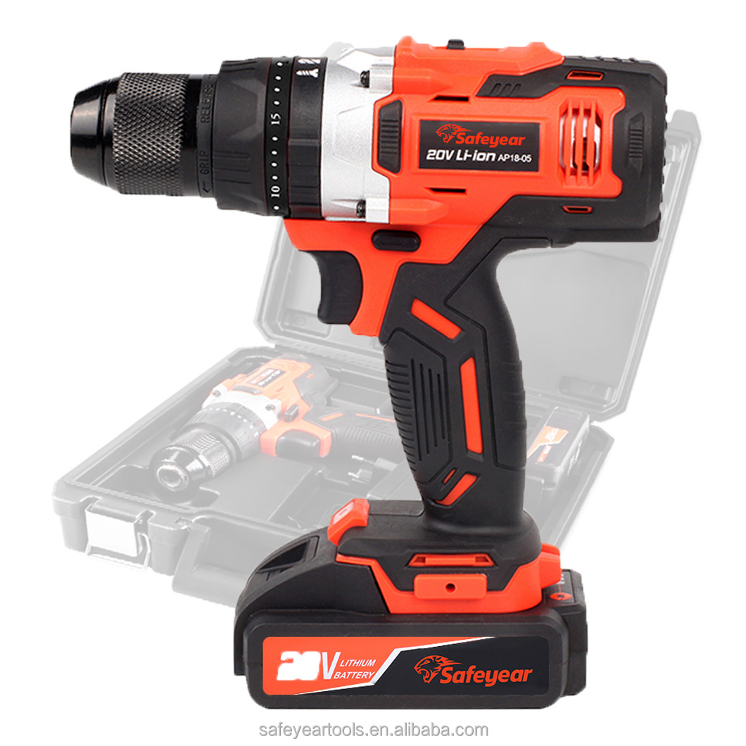 20V 1/2" Brushless Drill Driver Kit Cordless Handheld Power Drills 2000MAH