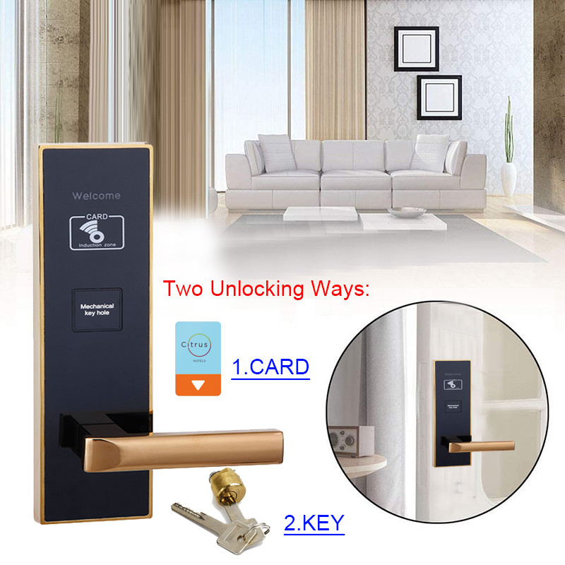 Zinc Alloy 30mm Keyless Smart Door Lock 6V Electronic Card Door Lock
