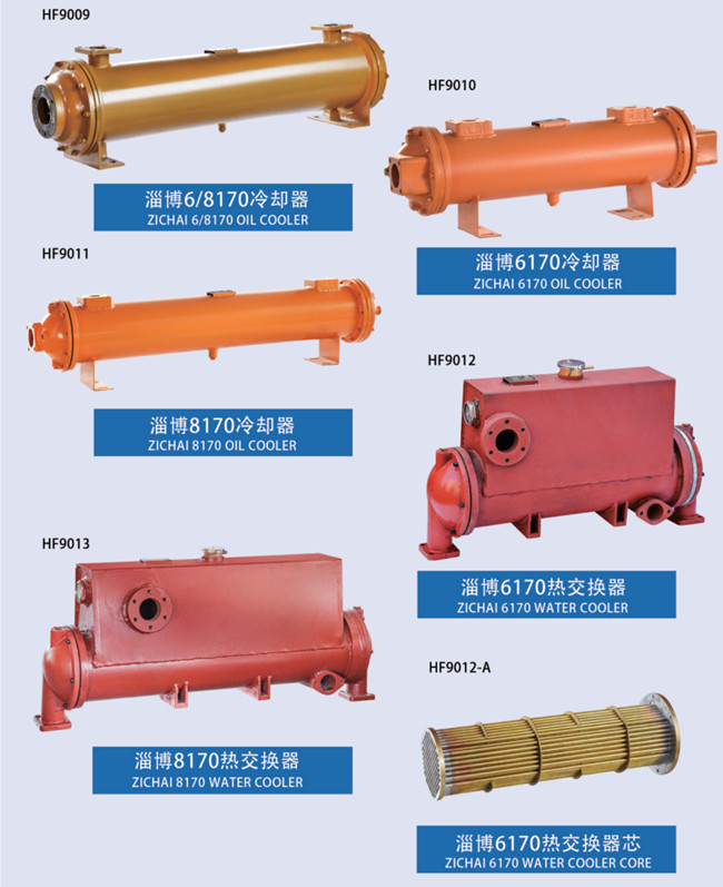 Zichai 8170 6170 Diesel Engine Spare Parts Marine Water Cooler