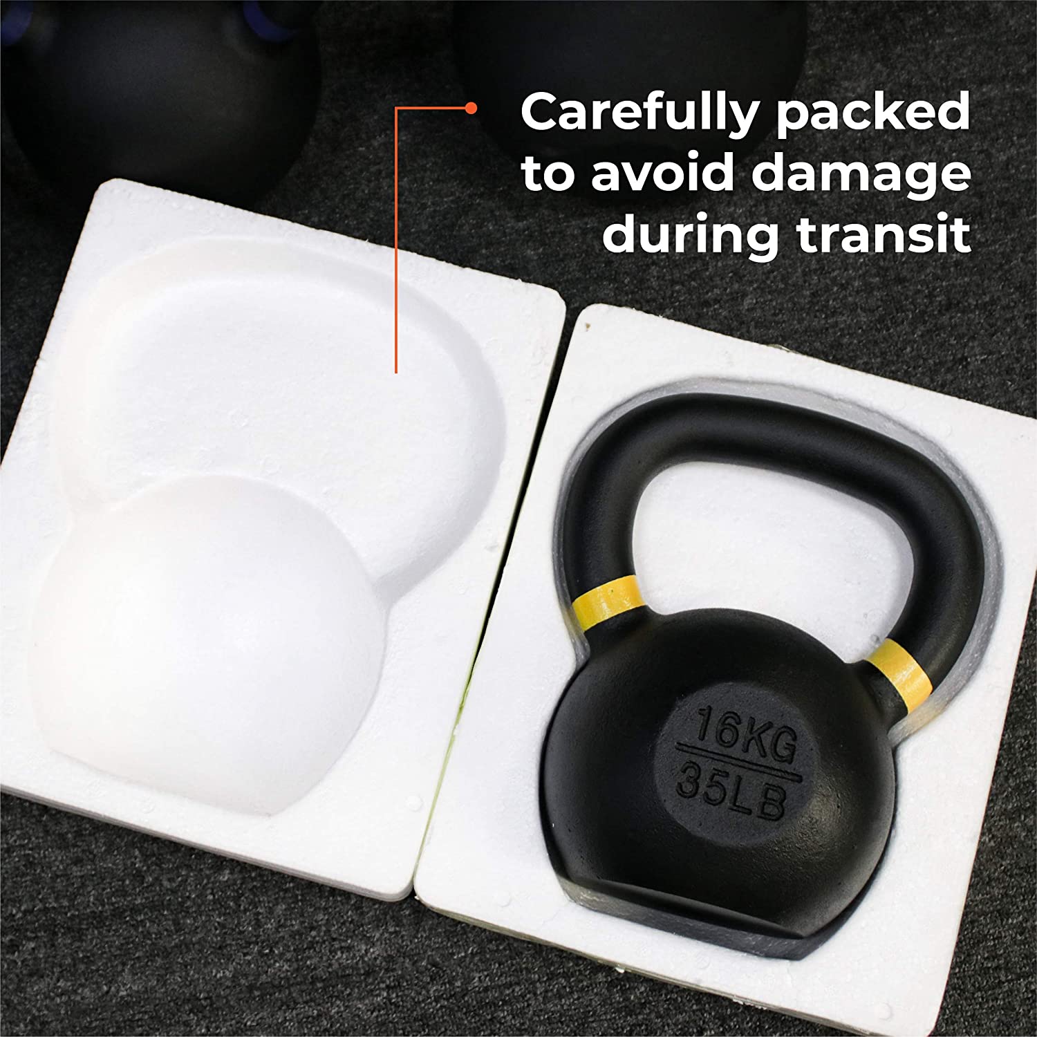 Gym Workouts 10kg Cast Iron Kettlebell Vinyl Coated Anti Abrasion