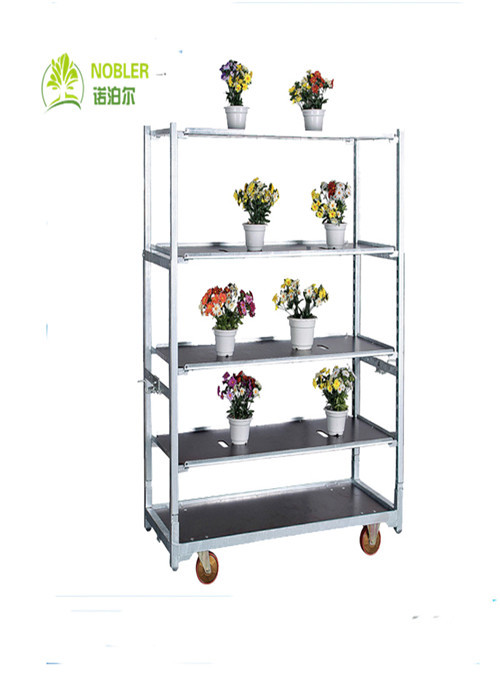 PP Wheel Danish Flower Trolley Seedling Cart Hot Galvanizing