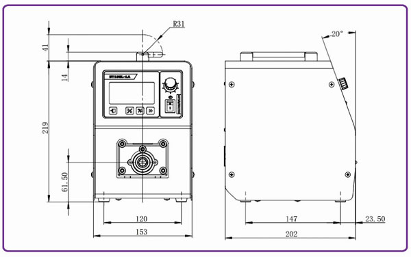 high precision flow rate type peristaltic pump BT300L-1A max flow rate 760ml/min