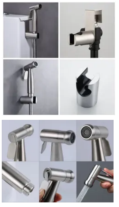 Stainless Steel Portable Bidet Adjustable Water Pressure Control Handheld Toilet Spray