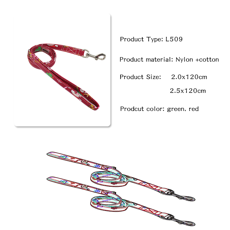 Adjustable Custom Printed LOGO Pet Dog Leash , Durable Nylon Rope Dog Leash